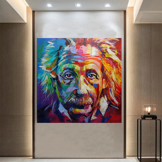 Watercolor Albert Einstein Pop Art Posters and Prints Abstract Portrait Canvas Art Wall Paintings Pictures for Living Room Decor
